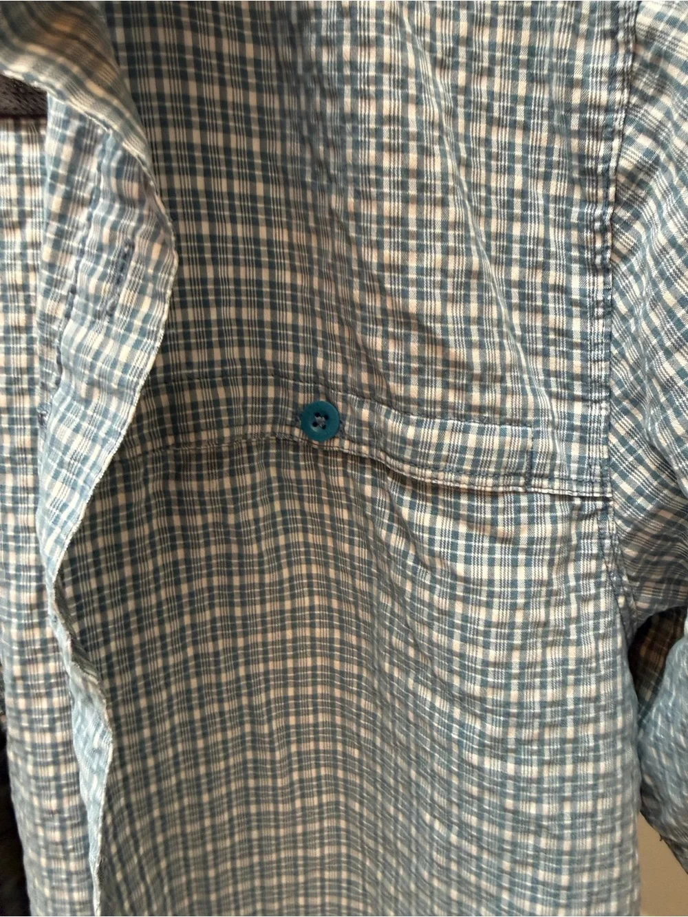 The North Face Light Blue Checked Short-Sleeve Button-Down Shirt